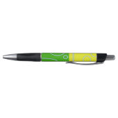 Fun Retro Quad Cercles Boucles Vert Jaune Stylo (Bas)