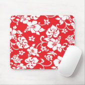 Fun retro Red Hawaiian Print Mousepad Muismat (Met muis)