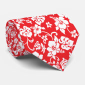 Fun retro Red Hawaiian Print Stropdas (Opgerold)