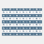 Fun Retro RV Campers in Blue and White Inpakpapier Vel (Voorkant 2)