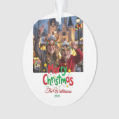 Fun Retro Script Merry Christmas Letterpress Photo (devant)