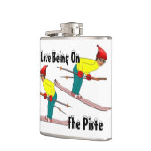 Fun Retro Skiers houdt van de piste Hip fles Heupfles (Links)