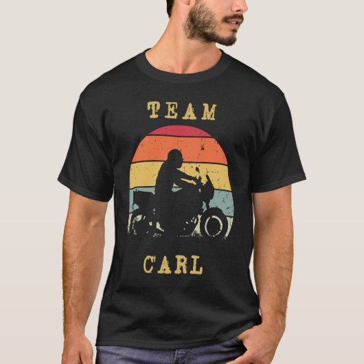 Fun  Retro Sunset Carl Motorcycle Biker Rid T-shirt (Voorkant)