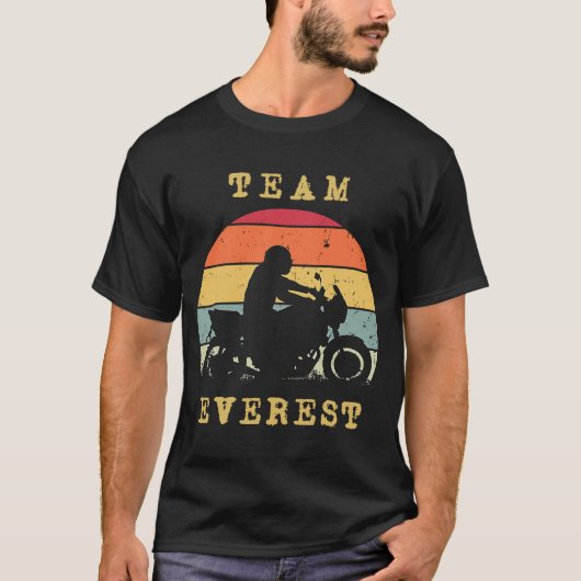 Fun  Retro Sunset Everest Motorcycle Biker T-shirt (Voorkant)