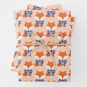 Fun Retro Swimsuit Fox Animal Inpakpapier Vel