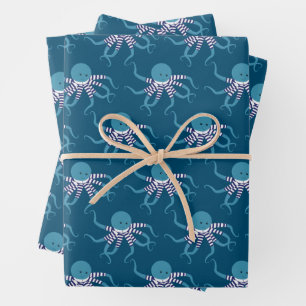 Fun Retro Swimsuit Octopus Animal Inpakpapier Vel