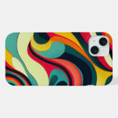 Fun Retro Swirl iPhone 15 Plus Coque. (Verso Horizontal)
