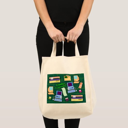 Fun Retro Tech Tote Bag (Voorkant (product))