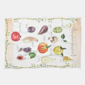 Fun  Retro Typografie Fruits & Vegetables Theedoek (Horizontaal)