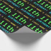 Fun /Retro Video Game 11th Birthday Cadeaupapier (Hoek)