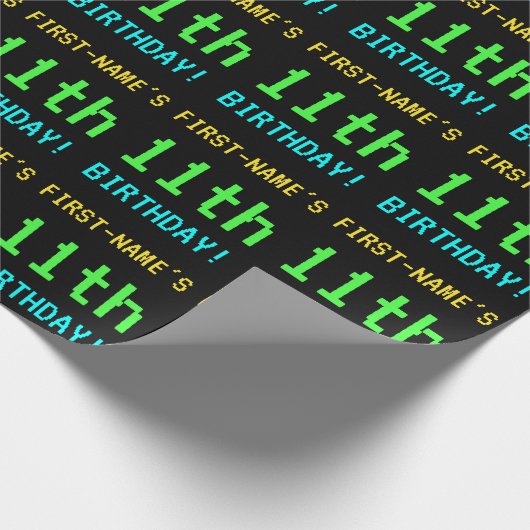 Fun /Retro Video Game 11th Birthday Cadeaupapier (Hoek)