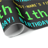 Fun /Retro Video Game 11th Birthday Cadeaupapier (Rol Hoek)