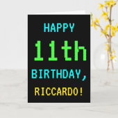 Fun /Retro Video Game 11th Birthday Kaart (Gele Bloem)