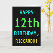 Fun /Retro Video Game 12th Birthday Kaart (Gele Bloem)