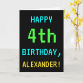 Fun /Retro Video Game 14th Birthday Kaart (Gele Bloem)