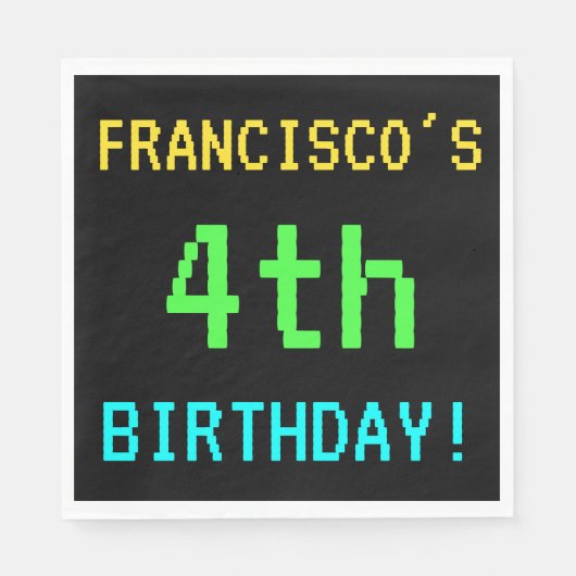Fun /Retro Video Game 14th Birthday Servetten (Voorkant)