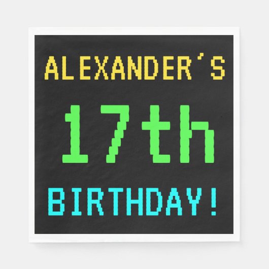 Fun /Retro Video Game 17th Birthday Servetten (Voorkant)