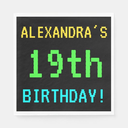 Fun /Retro Video Game 19th Birthday Servet (Voorkant)