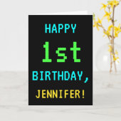 Fun /Retro Video Game: 1 september Kaart (Gele Bloem)