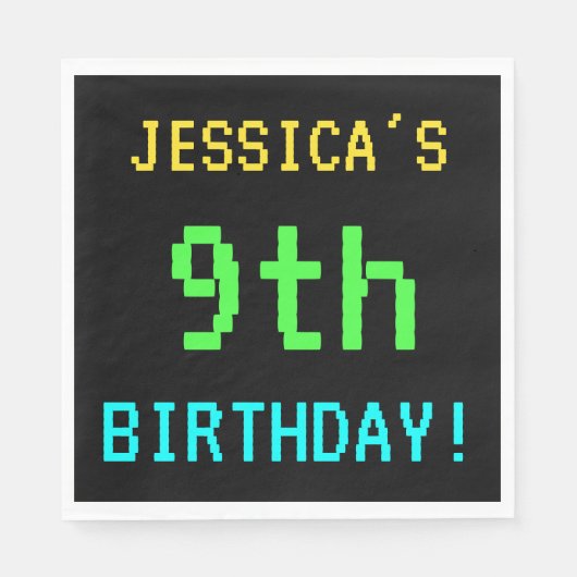 Fun /Retro Video Game: 9-jarig uiterlijk Servet (Voorkant)