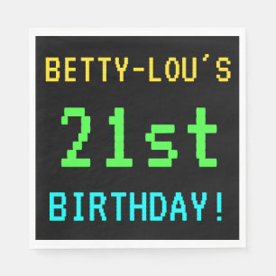 Fun /Retro Video Game Kijk 21st Birthday Servet