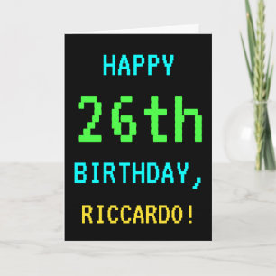 Fun /Retro Video Game Kijk 26th Birthday Kaart