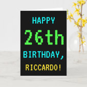 Fun /Retro Video Game Kijk 26th Birthday Kaart (Gele Bloem)