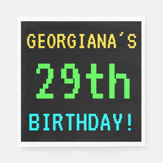 Fun /Retro Video Game Kijk 29th Birthday Servet (Voorkant)