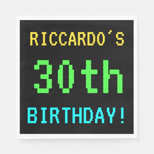 Fun /Retro Video Game Kijk 30e verjaardag Servetten (Voorkant)