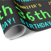 Fun /Retro Video Game Kijk 36e verjaardag Cadeaupapier (Rol Hoek)