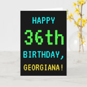 Fun /Retro Video Game Kijk 36e verjaardag Kaart (Gele Bloem)