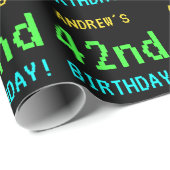 Fun /Retro Video Game Kijk 42e verjaardag Cadeaupapier (Rol Hoek)