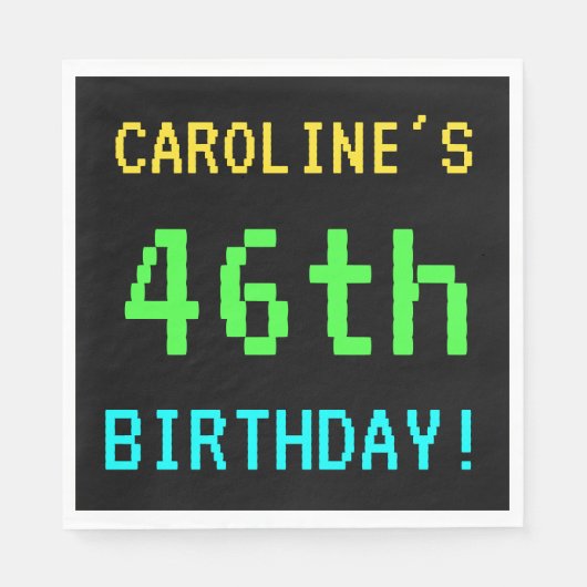 Fun /Retro Video Game Kijk 46th Birthday Servet (Voorkant)