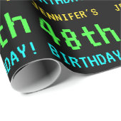 Fun /Retro Video Game Kijk 48th Birthday Cadeaupapier (Rol Hoek)