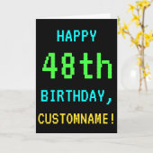 Fun /Retro Video Game Kijk 48th Birthday Kaart (Gele Bloem)