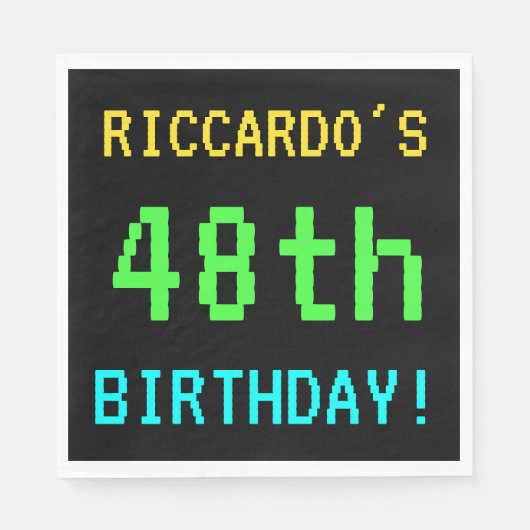 Fun /Retro Video Game Kijk 48th Birthday Servet (Voorkant)