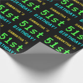 Fun /Retro Video Game Kijk 51e verjaardag Cadeaupapier (Hoek)