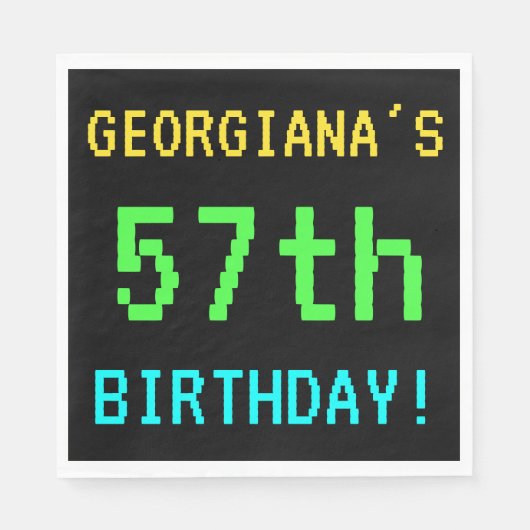 Fun /Retro Video Game Kijk 57th Birthday Servet (Voorkant)