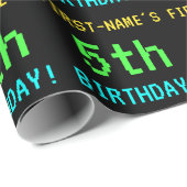 Fun /Retro Video Game Kijk 5th Birthday Cadeaupapier (Rol Hoek)