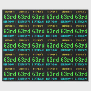 Fun /Retro Video Game Kijk 63rd Birthday Cadeaupapier