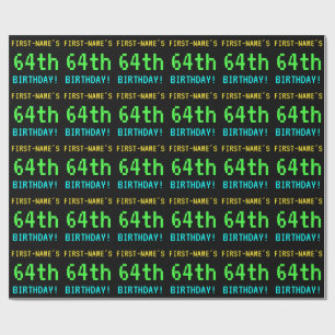 Fun /Retro Video Game Kijk 64th Birthday Cadeaupapier