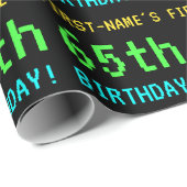 Fun /Retro Video Game Kijk 65e verjaardag Cadeaupapier (Rol Hoek)