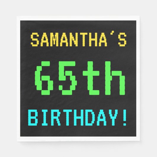 Fun /Retro Video Game Kijk 65e verjaardag Servetten (Voorkant)