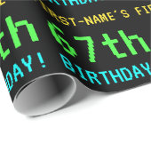 Fun /Retro Video Game Kijk 67e verjaardag Cadeaupapier (Rol Hoek)