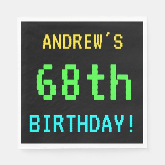 Fun /Retro Video Game Kijk 68e verjaardag Servetten (Voorkant)