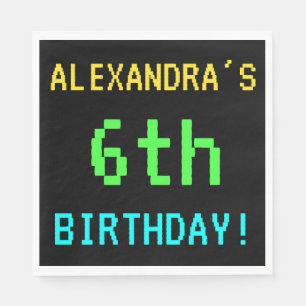 Fun /Retro Video Game: kijk 6e verjaardag Servetten