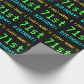 Fun /Retro Video Game Kijk 71e verjaardag Cadeaupapier (Hoek)