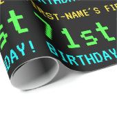 Fun /Retro Video Game Kijk 71e verjaardag Cadeaupapier (Rol Hoek)