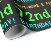 Fun /Retro Video Game Kijk 72e verjaardag Cadeaupapier (Rol Hoek)