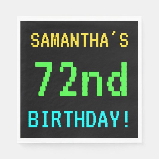 Fun /Retro Video Game Kijk 72e verjaardag Servetten (Voorkant)